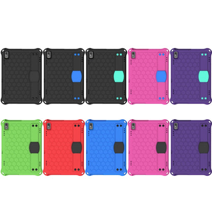 For Lenovo Tab E10 TB-X104F Honeycomb Design EVA + PC Material Four Corner Anti Falling Flat Protective Shell with Strap(Purple+Black) - Lenovo by buy2fix | Online Shopping UK | buy2fix
