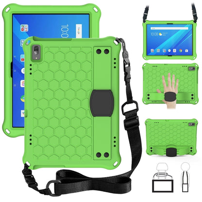 For Lenovo Tab 4 10 Plus TB-X704F/N/L/V Honeycomb Design EVA + PC Material Four Corner Anti Falling Flat Protective Shell with Strap(Green+Black) - Lenovo by buy2fix | Online Shopping UK | buy2fix
