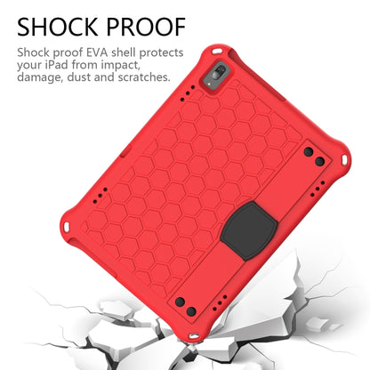 For Lenovo Tab 4 10 Plus TB-X704F/N/L/V Honeycomb Design EVA + PC Material Four Corner Anti Falling Flat Protective Shell with Strap(Red+Black) - Lenovo by buy2fix | Online Shopping UK | buy2fix