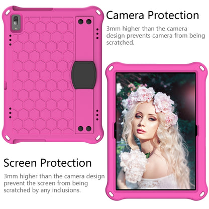 For Lenovo Tab 4 10 Plus TB-X704F/N/L/V Honeycomb Design EVA + PC Material Four Corner Anti Falling Flat Protective Shell with Strap(Rose Red+Black) - Lenovo by buy2fix | Online Shopping UK | buy2fix