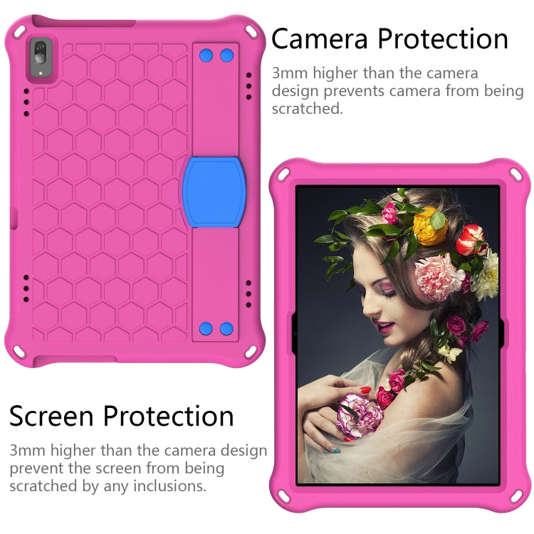 For Lenovo Tab 4 10 TB-X304F/N Honeycomb Design EVA + PC Material Four Corner Anti Falling Flat Protective Shell with Strap(RoseRed+Blue) - Lenovo by buy2fix | Online Shopping UK | buy2fix