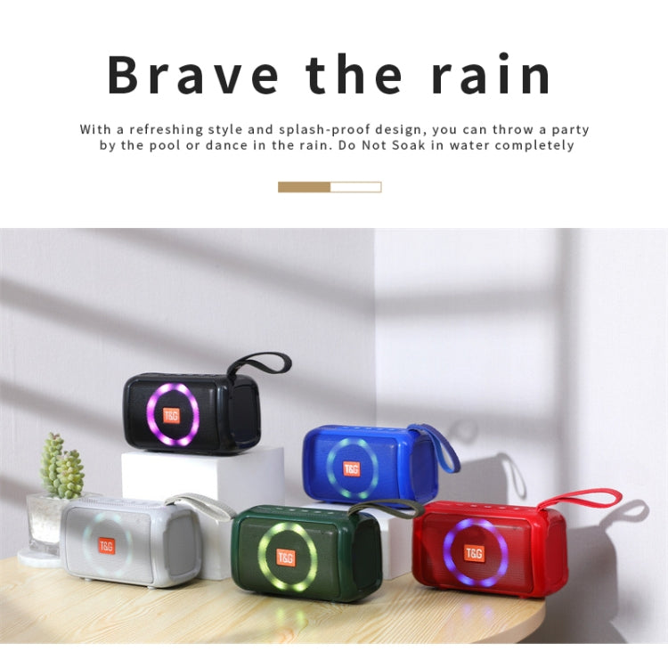 T&G TG193 Portable Bluetooth Speaker LED Light Waterproof Outdoor Subwoofer Support TF Card / FM Radio / AUX(Gray) - Desktop Speaker by T&G | Online Shopping UK | buy2fix