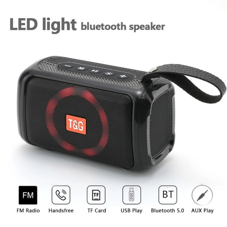 T&G TG193 Portable Bluetooth Speaker LED Light Waterproof Outdoor Subwoofer Support TF Card / FM Radio / AUX(Black) - Desktop Speaker by T&G | Online Shopping UK | buy2fix
