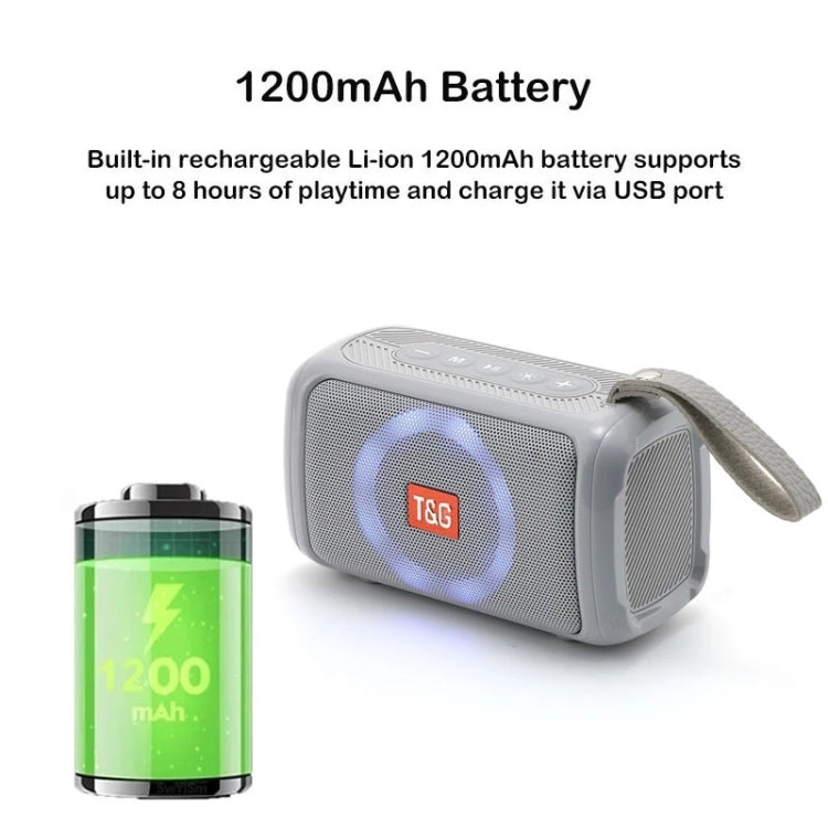 T&G TG193 Portable Bluetooth Speaker LED Light Waterproof Outdoor Subwoofer Support TF Card / FM Radio / AUX(Green) - Desktop Speaker by T&G | Online Shopping UK | buy2fix