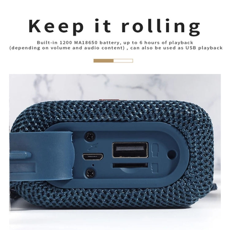T&G TG313 Portable Outdoor Waterproof Bluetooth Speaker Subwoofer Support TF Card FM Radio AUX(Blue) - Desktop Speaker by T&G | Online Shopping UK | buy2fix