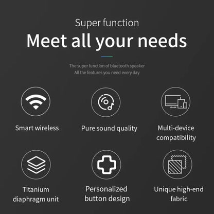 T&G TG619 Portable Bluetooth Wireless Speaker Waterproof Outdoor Bass Subwoofer Support AUX TF USB(Black) - Desktop Speaker by T&G | Online Shopping UK | buy2fix