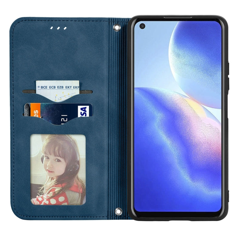 For Blackview A90 Retro Skin Feel Business Magnetic Horizontal Flip Leather Case with Holder & Card Slots & Wallet & Photo Frame(Blue) - More Brand by buy2fix | Online Shopping UK | buy2fix