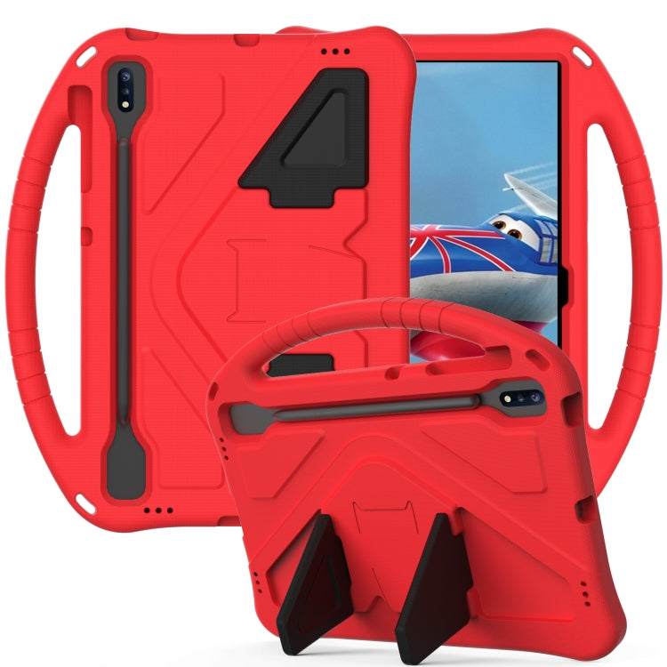 For Samsung Galaxy Tab S8+ / Tab S8 Plus / Tab S7 FE / Tab S7+ T970/T975/T976 EVA Flat Anti Falling Protective Case Shell with Holder(Red) by buy2fix