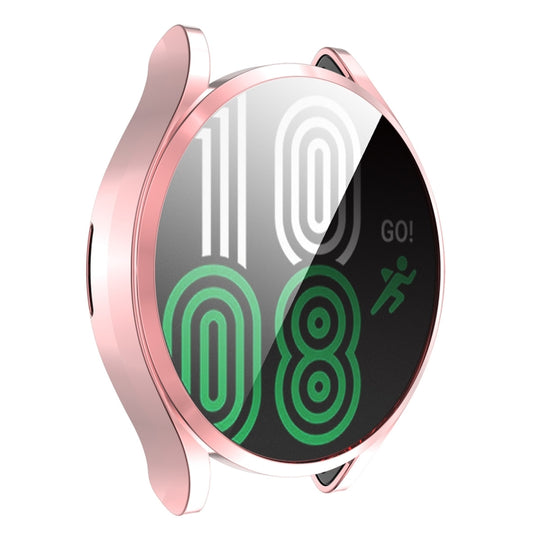 For Samsung Galaxy Watch4 44mm ENKAY Hat-Prince Full Coverage Electroplated Soft TPU Case with Screen Protection(Pink)