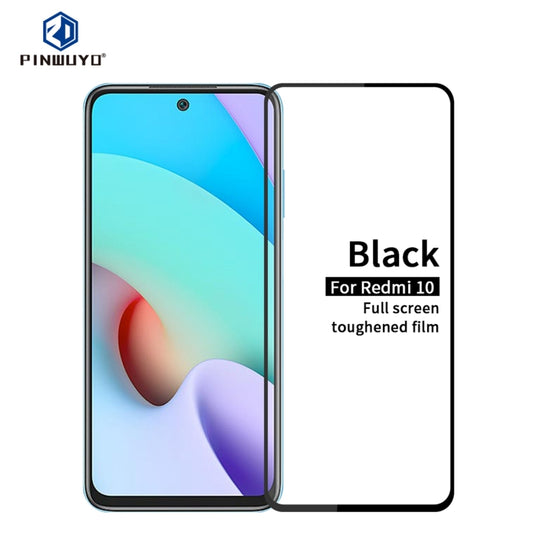For Xiaomi Redmi 10 PINWUYO 9H 2.5D Full Screen Tempered Glass Film(Black)