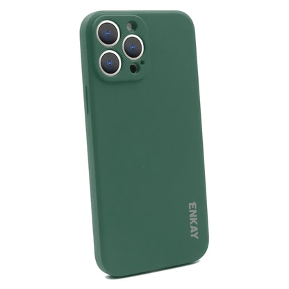 For iPhone 13 Pro Max Hat-Prince ENKAY Liquid Silicone Shockproof Protective Case Cover  (Dark Green) - iPhone 13 Pro Max Cases by ENKAY | Online Shopping UK | buy2fix