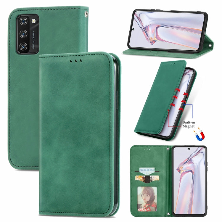 For Blackview A100 Retro Skin Feel Business Magnetic Horizontal Flip Leather Case with Holder & Card Slots & Wallet & Photo Frame(Green) - More Brand by buy2fix | Online Shopping UK | buy2fix