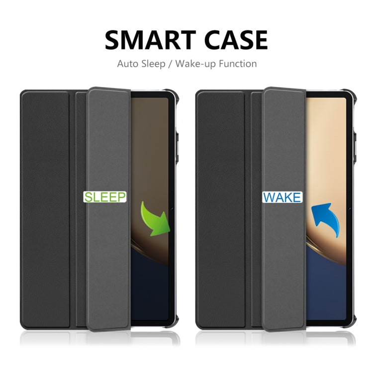 For Honor Tablet V7 Pro ENKAY Custer Texture Horizontal Flip PU+PC Leather Case with Three-folding Holder & Sleep / Wake-up Function(Black) - Honor by ENKAY | Online Shopping UK | buy2fix