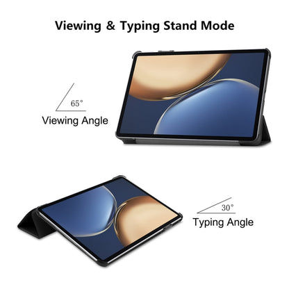 For Honor Tablet V7 Pro ENKAY Custer Texture Horizontal Flip PU+PC Leather Case with Three-folding Holder & Sleep / Wake-up Function(Black) - Honor by ENKAY | Online Shopping UK | buy2fix