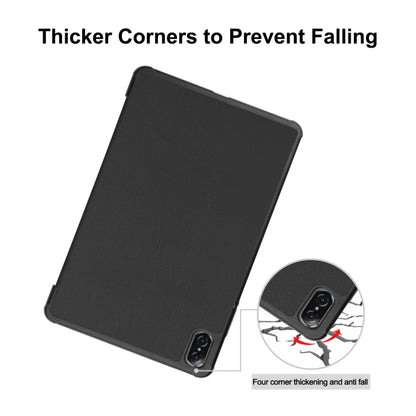 For Honor Tablet V7 Pro ENKAY Custer Texture Horizontal Flip PU+PC Leather Case with Three-folding Holder & Sleep / Wake-up Function(Black) - Honor by ENKAY | Online Shopping UK | buy2fix