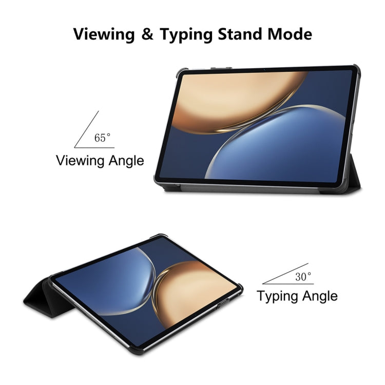 For Honor Tablet V7 Pro ENKAY Custer Texture Horizontal Flip PU+PC Leather Case with Three-folding Holder & Sleep / Wake-up Function(Dark Blue) - Honor by ENKAY | Online Shopping UK | buy2fix