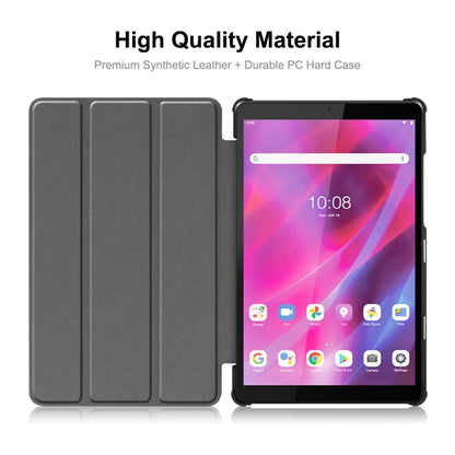 For Lenovo Tab M8 1/2/3 ENKAY Custer Texture Horizontal Flip PU+PC Leather Case with Three-folding Holder(Black) - Lenovo by ENKAY | Online Shopping UK | buy2fix