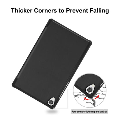 For Lenovo Tab M8 1/2/3 ENKAY Custer Texture Horizontal Flip PU+PC Leather Case with Three-folding Holder(Black) - Lenovo by ENKAY | Online Shopping UK | buy2fix