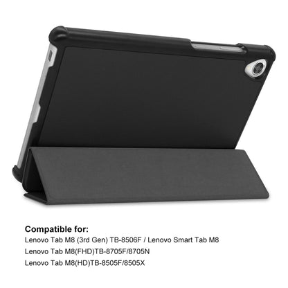 For Lenovo Tab M8 1/2/3 ENKAY Custer Texture Horizontal Flip PU+PC Leather Case with Three-folding Holder(Dark Blue) - Lenovo by ENKAY | Online Shopping UK | buy2fix