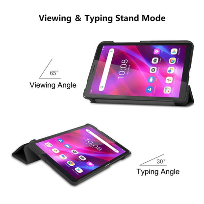 For Lenovo Tab M7 1/2/3 ENKAY Custer Texture Horizontal Flip PU+PC Leather Case with Three-folding Holder(Dark Blue) - Lenovo by ENKAY | Online Shopping UK | buy2fix