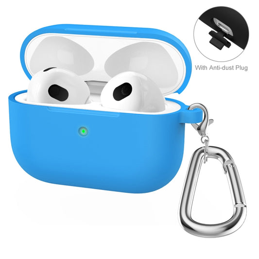 ENKAY Hat-Prince Thickened Silicone Protective Case Shock-Absorbing Cover with Keychain for Apple AirPods 3(Blue) by ENKAY