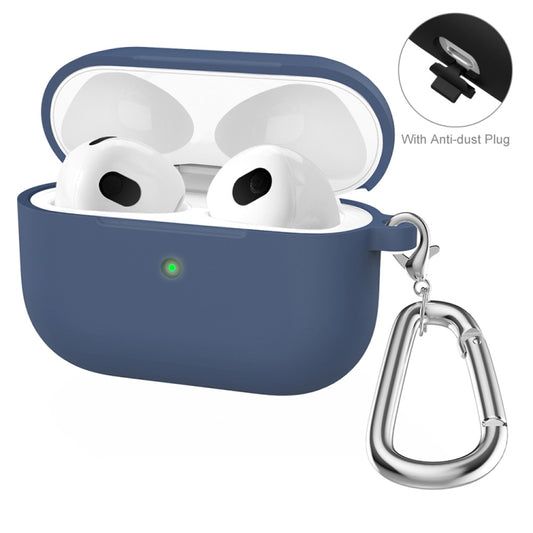 ENKAY Hat-Prince Thickened Silicone Protective Case Shock-Absorbing Cover with Keychain for Apple AirPods 3(Dark Blue) by ENKAY