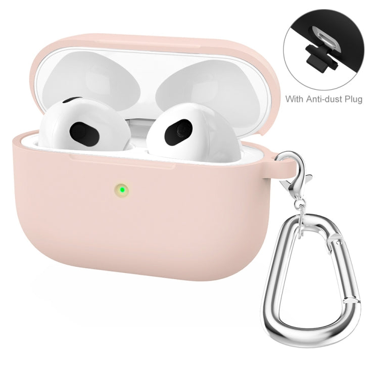 ENKAY Hat-Prince Thickened Silicone Protective Case Shock-Absorbing Cover with Keychain for Apple AirPods 3(Pink) by ENKAY