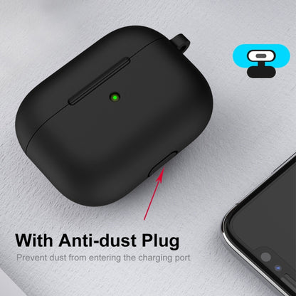 ENKAY Hat-Prince Thickened Silicone Protective Case Shock-Absorbing Cover with Keychain for Apple AirPods 3(Black) by ENKAY