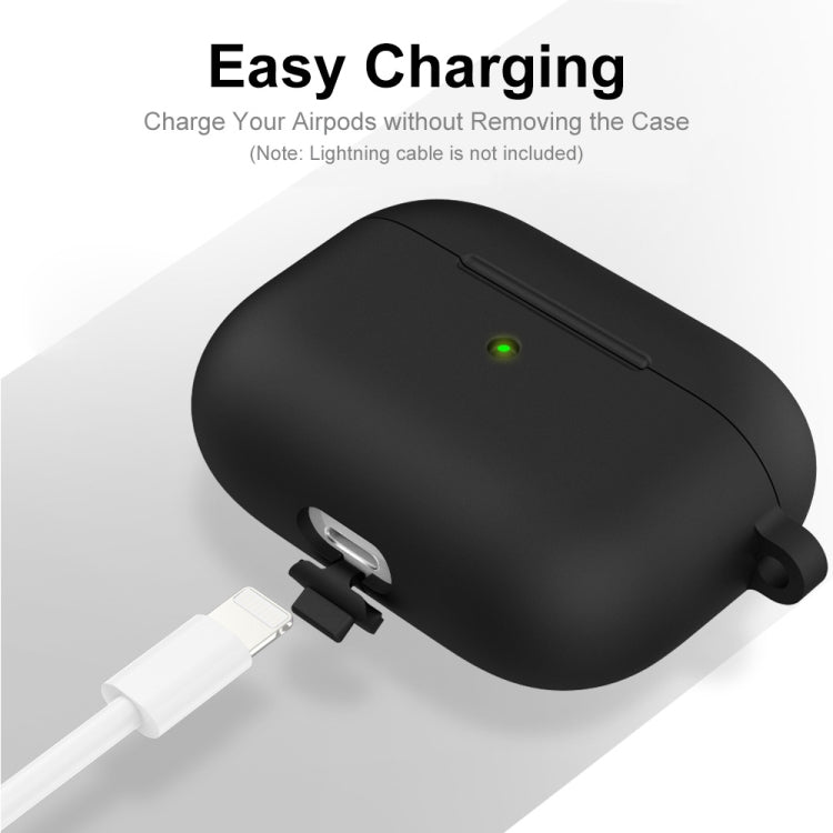 ENKAY Hat-Prince Thickened Silicone Protective Case Shock-Absorbing Cover with Keychain for Apple AirPods 3(Black) by ENKAY