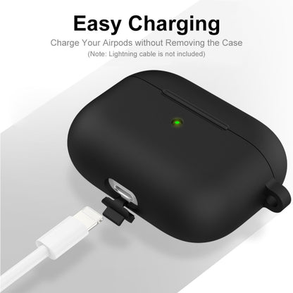 ENKAY Hat-Prince Thickened Silicone Protective Case Shock-Absorbing Cover with Keychain for Apple AirPods 3(Black) by ENKAY