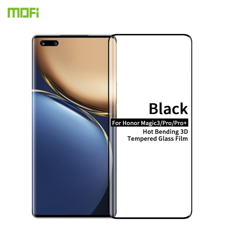 For Honor Magic 3 / Magic 3 Pro MOFI 9H 3D Explosion Proof Thermal Bending Full Screen Tempered Glass Film(Black) - Honor Tempered Glass by MOFI | Online Shopping UK | buy2fix