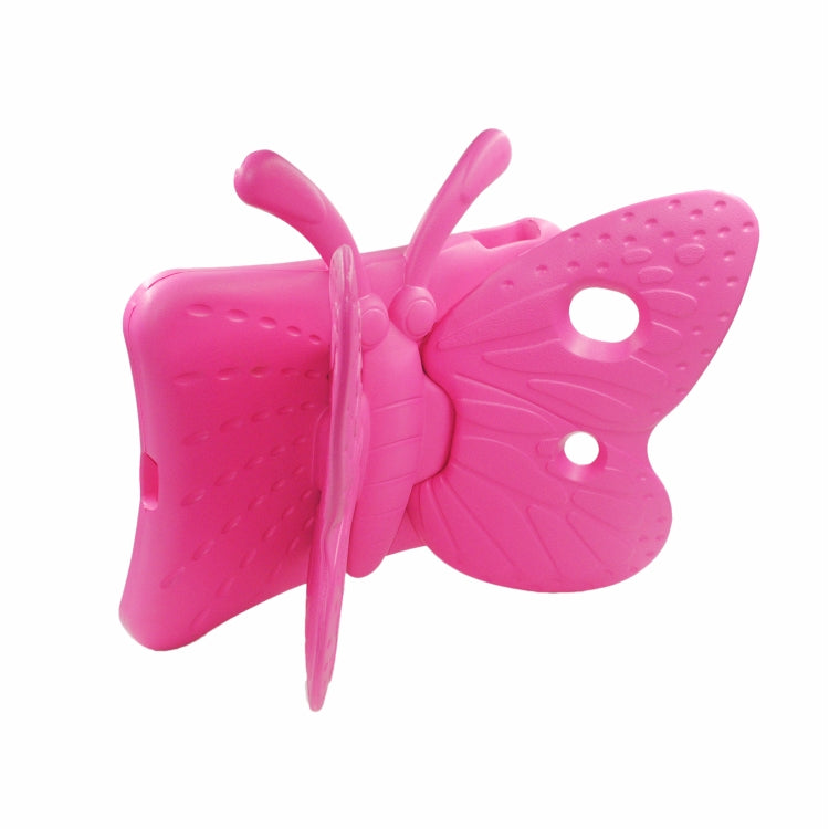 For iPad 10.2 2021 Butterfly Bracket Style EVA Children Falling Proof Cover Protective Case(RoseRed) - iPad 10.2 Cases by buy2fix | Online Shopping UK | buy2fix