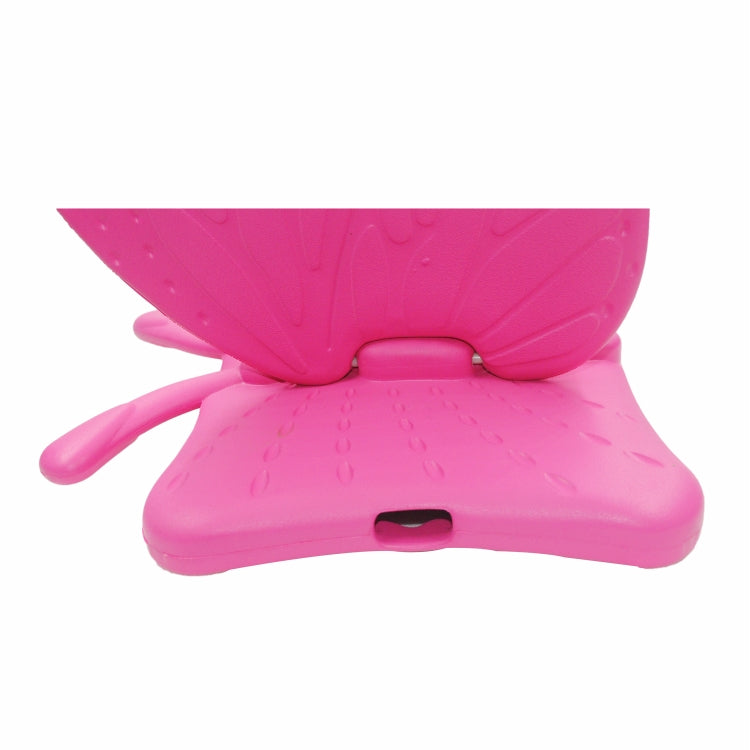 For iPad 10.2 2021 Butterfly Bracket Style EVA Children Falling Proof Cover Protective Case(RoseRed) - iPad 10.2 Cases by buy2fix | Online Shopping UK | buy2fix