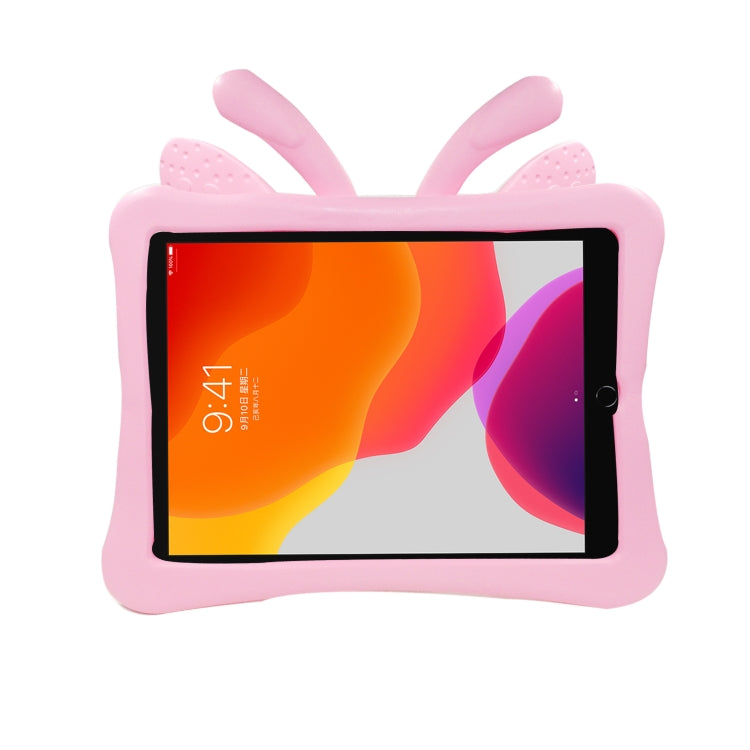 For iPad 10.2 2021 Butterfly Bracket Style EVA Children Falling Proof Cover Protective Case(Pink) - iPad 10.2 Cases by buy2fix | Online Shopping UK | buy2fix