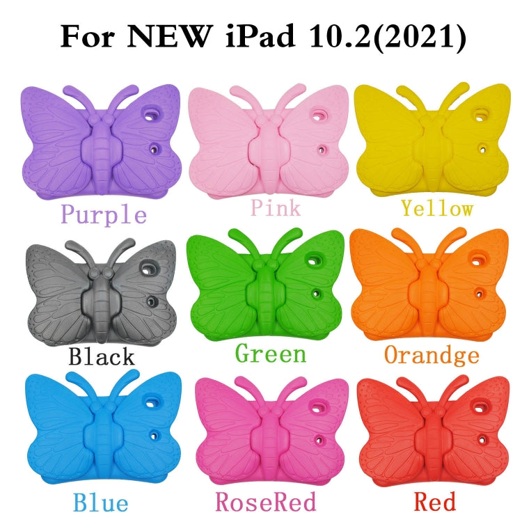For iPad 10.2 2021 Butterfly Bracket Style EVA Children Falling Proof Cover Protective Case(Black) - iPad 10.2 Cases by buy2fix | Online Shopping UK | buy2fix