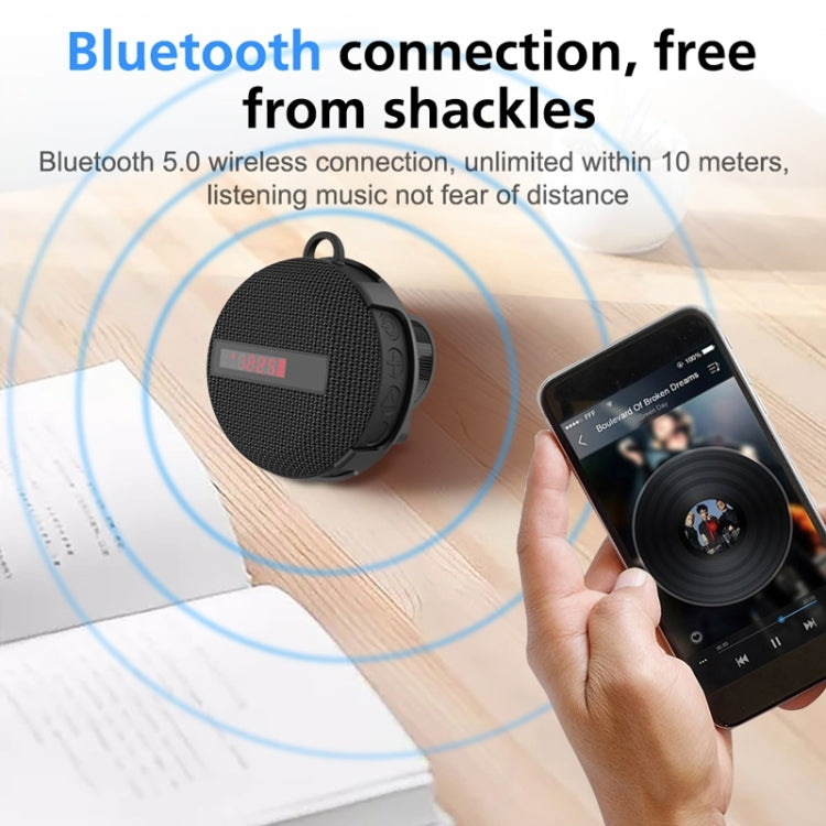 BT368 LED Digital Display Outdoor Portable IPX65 Waterproof Bluetooth Speaker(Blue) - Waterproof Speaker by buy2fix | Online Shopping UK | buy2fix