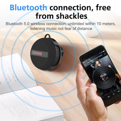 BT368 LED Digital Display Outdoor Portable IPX65 Waterproof Bluetooth Speaker(Blue) - Waterproof Speaker by buy2fix | Online Shopping UK | buy2fix