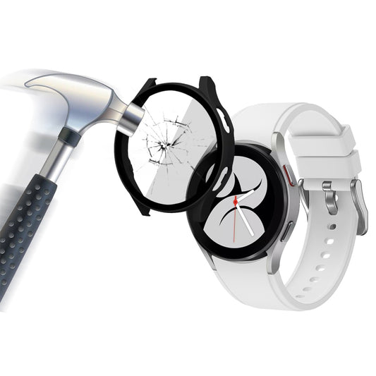 ENKAY Hat-Prince Full Coverage PC Frame + Tempered Glass Protector Composite Case for Samsung Galaxy Watch4 44mm(Black) by ENKAY