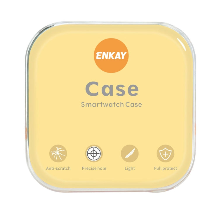 ENKAY Hat-Prince Full Coverage PC Frame + Tempered Glass Protector Composite Case for Samsung Galaxy Watch4 44mm(Transparent) - Watch Cases by ENKAY | Online Shopping UK | buy2fix