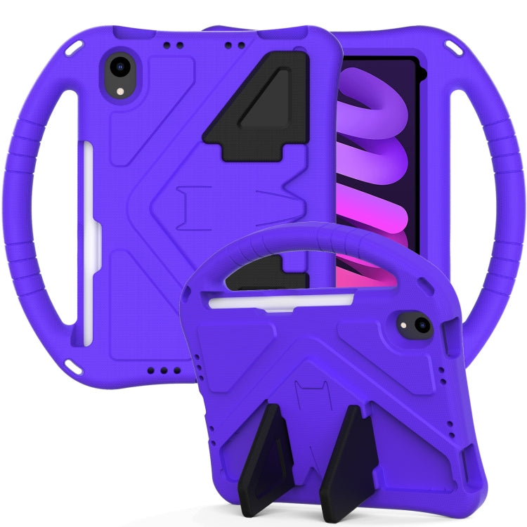 For iPad mini 6 / mini 2024 EVA Shockproof Tablet Case with Holder(Purple) - iPad mini 6 Cases by buy2fix | Online Shopping UK | buy2fix