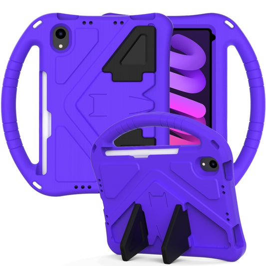 For iPad mini 6 / mini 2024 EVA Shockproof Tablet Case with Holder(Purple) - iPad mini 6 Cases by buy2fix | Online Shopping UK | buy2fix