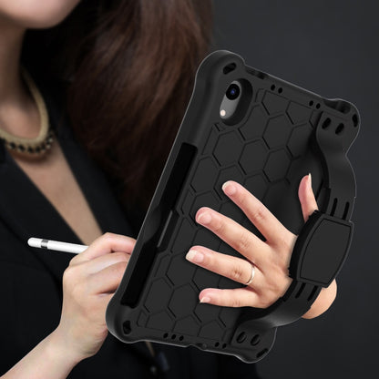 For iPad mini 6 / mini 2024 Honeycomb EVA Hybrid PC Tablet Case with Strap(Black+Black) - iPad mini 6 Cases by buy2fix | Online Shopping UK | buy2fix