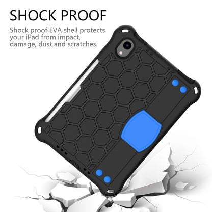 For iPad mini 6 / mini 2024 Honeycomb EVA Hybrid PC Tablet Case with Strap(Black+Blue) - iPad mini 6 Cases by buy2fix | Online Shopping UK | buy2fix