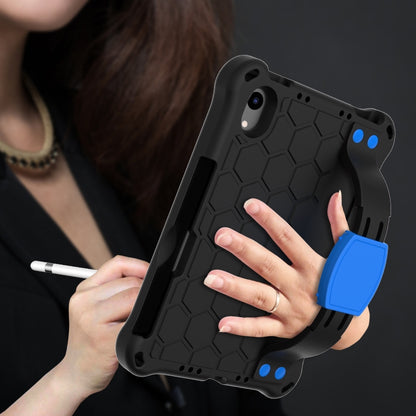 For iPad mini 6 / mini 2024 Honeycomb EVA Hybrid PC Tablet Case with Strap(Black+Blue) - iPad mini 6 Cases by buy2fix | Online Shopping UK | buy2fix