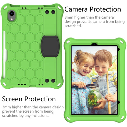 For iPad mini 6 / mini 2024 Honeycomb EVA Hybrid PC Tablet Case with Strap(Green+Black) - iPad mini 6 Cases by buy2fix | Online Shopping UK | buy2fix