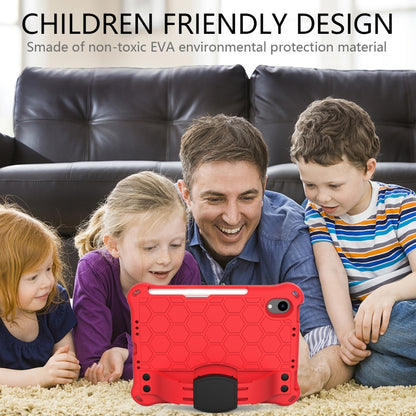 For iPad mini 6 / mini 2024 Honeycomb EVA Hybrid PC Tablet Case with Strap(Red+Black) - iPad mini 6 Cases by buy2fix | Online Shopping UK | buy2fix