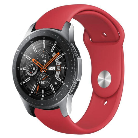 Monochrome Silicone Watch Band for Samsung Galaxy Watch Active 2 22mm(red) - Watch Bands by buy2fix | Online Shopping UK | buy2fix