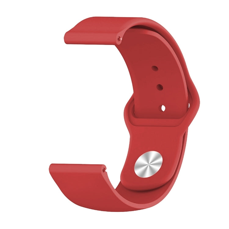 Monochrome Silicone Watch Band for Samsung Galaxy Watch Active 2 22mm(red) - Watch Bands by buy2fix | Online Shopping UK | buy2fix