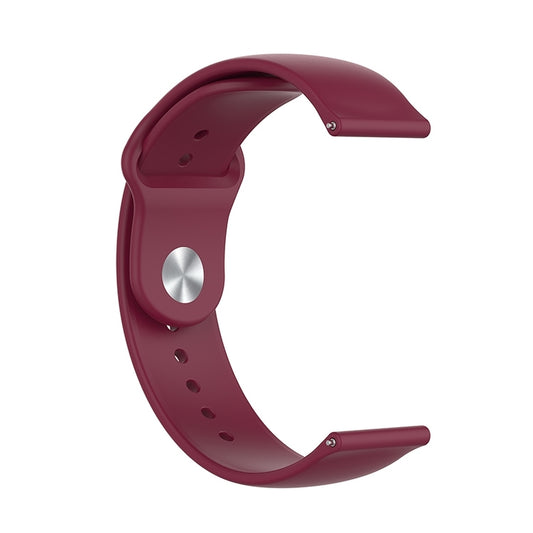 Monochrome Silicone Watch Band for Samsung Galaxy Watch Active 2 22mm(wine red) by buy2fix