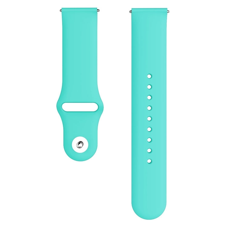 Monochrome Silicone Watch Band for Samsung Galaxy Watch Active 2 22mm(teal) - Watch Bands by buy2fix | Online Shopping UK | buy2fix